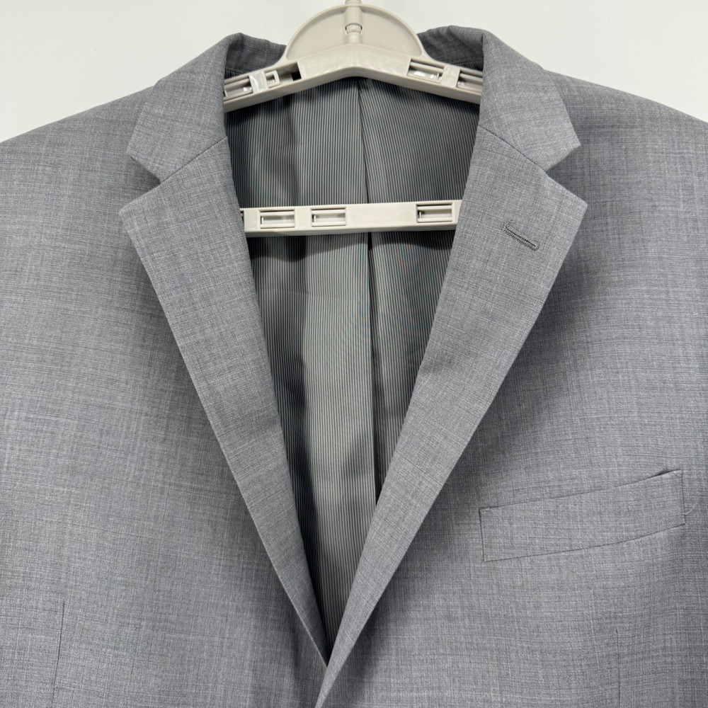 Jos‎ A Bank 1905 Mens 46 Regular Grey Wool Slim Fit Suit Blazer Jacket - Picture 12 of 13